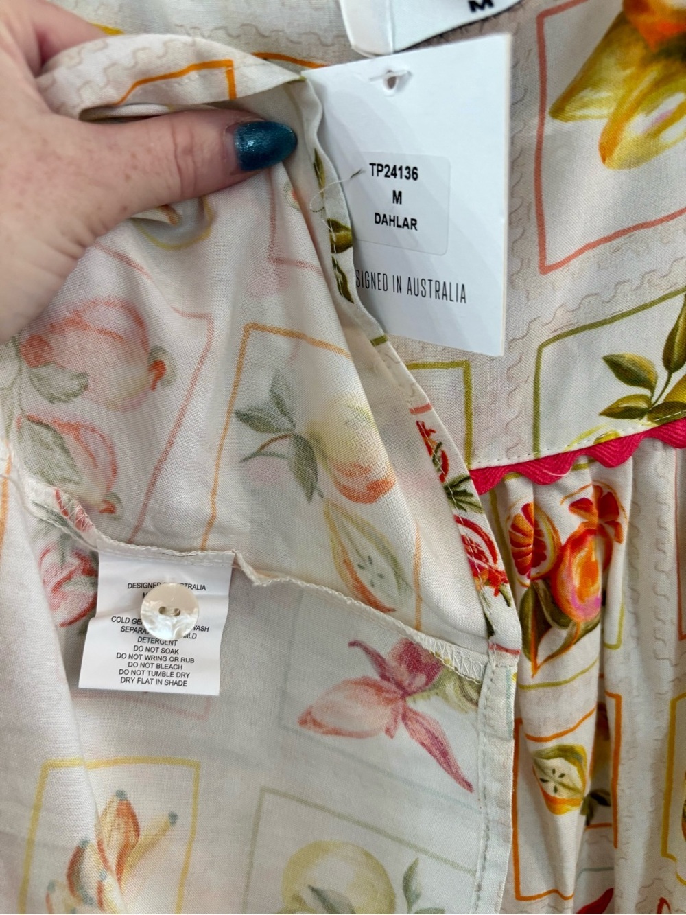 NWT Anthropologie Paper Hearts Dahlar Fruit Pattern Sleeveless Maxi Dress - Picture 8 of 11
